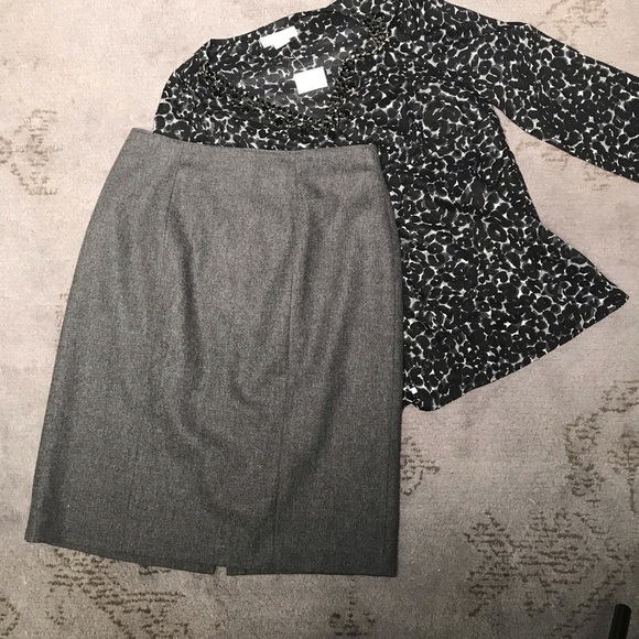 Vintage gray high waist wool pencil skirt sz 10 - Picture 8 of 8